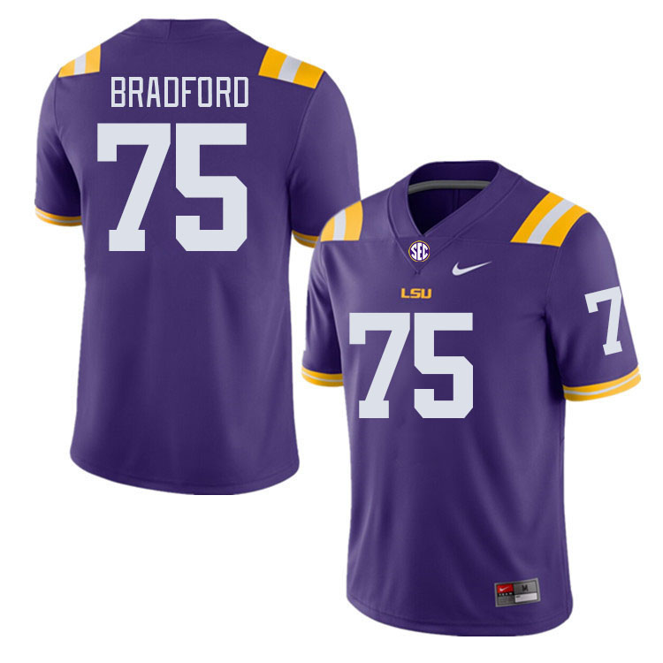 LSU Tigers #75 Anthony Bradford College Football Jerseys Stitched Sale-Purple